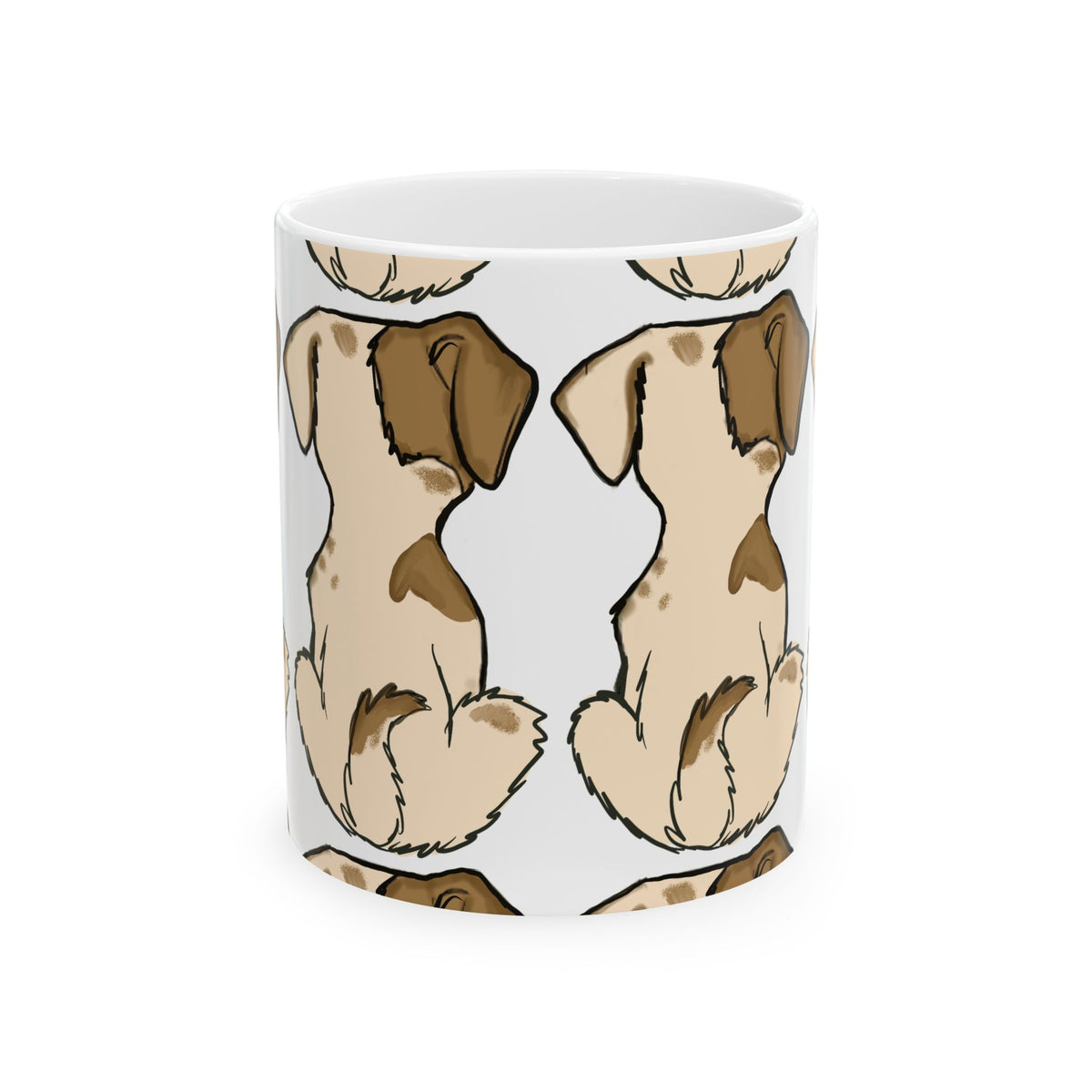 Cute Puppy Pattern Ceramic Mug – Dog Lover Coffee Cup 11oz   Item #389709