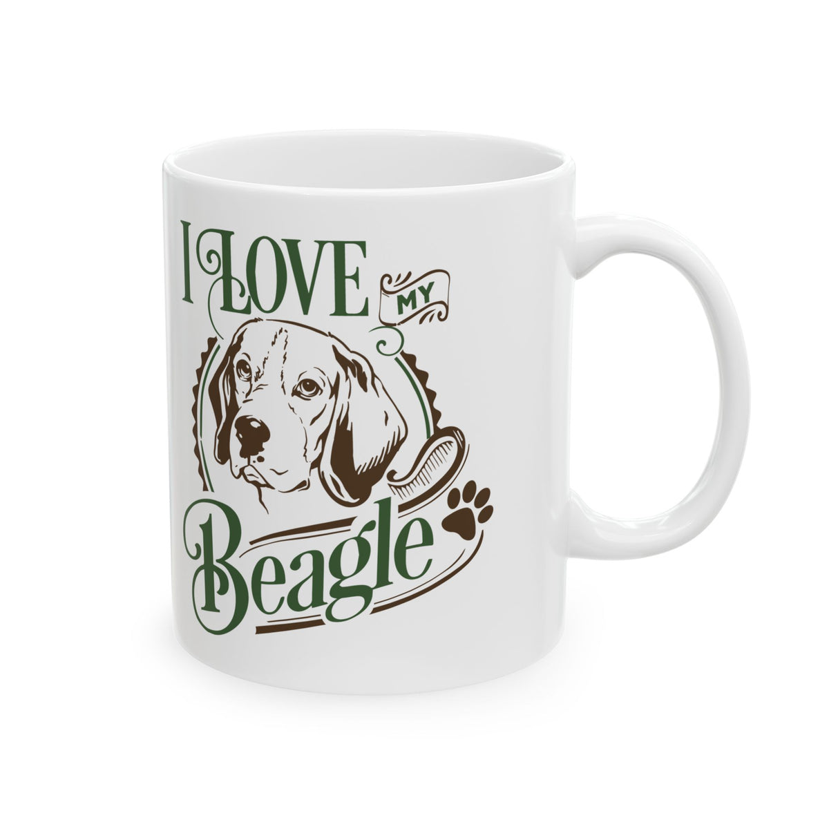 I Love My Beagle Dog Ceramic Mug — Cute Coffee Cup 11oz    Item #203779