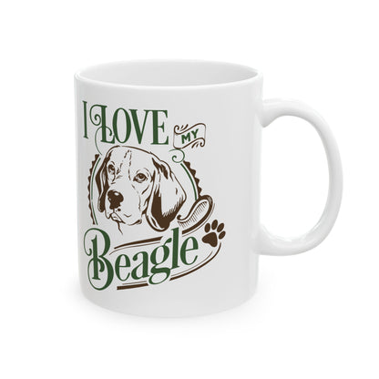 I Love My Beagle Dog Ceramic Mug — Cute Coffee Cup 11oz    Item #203779