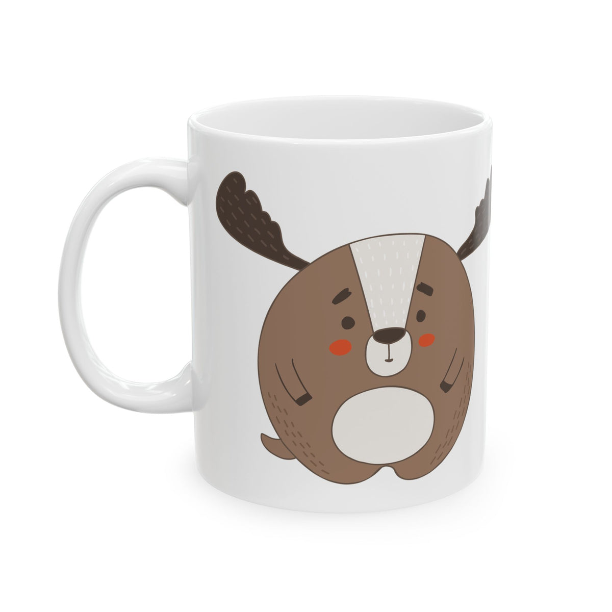Cute Moose Ceramic Mug – Adorable Woodland Animal Coffee Cup 11oz    Item #634827