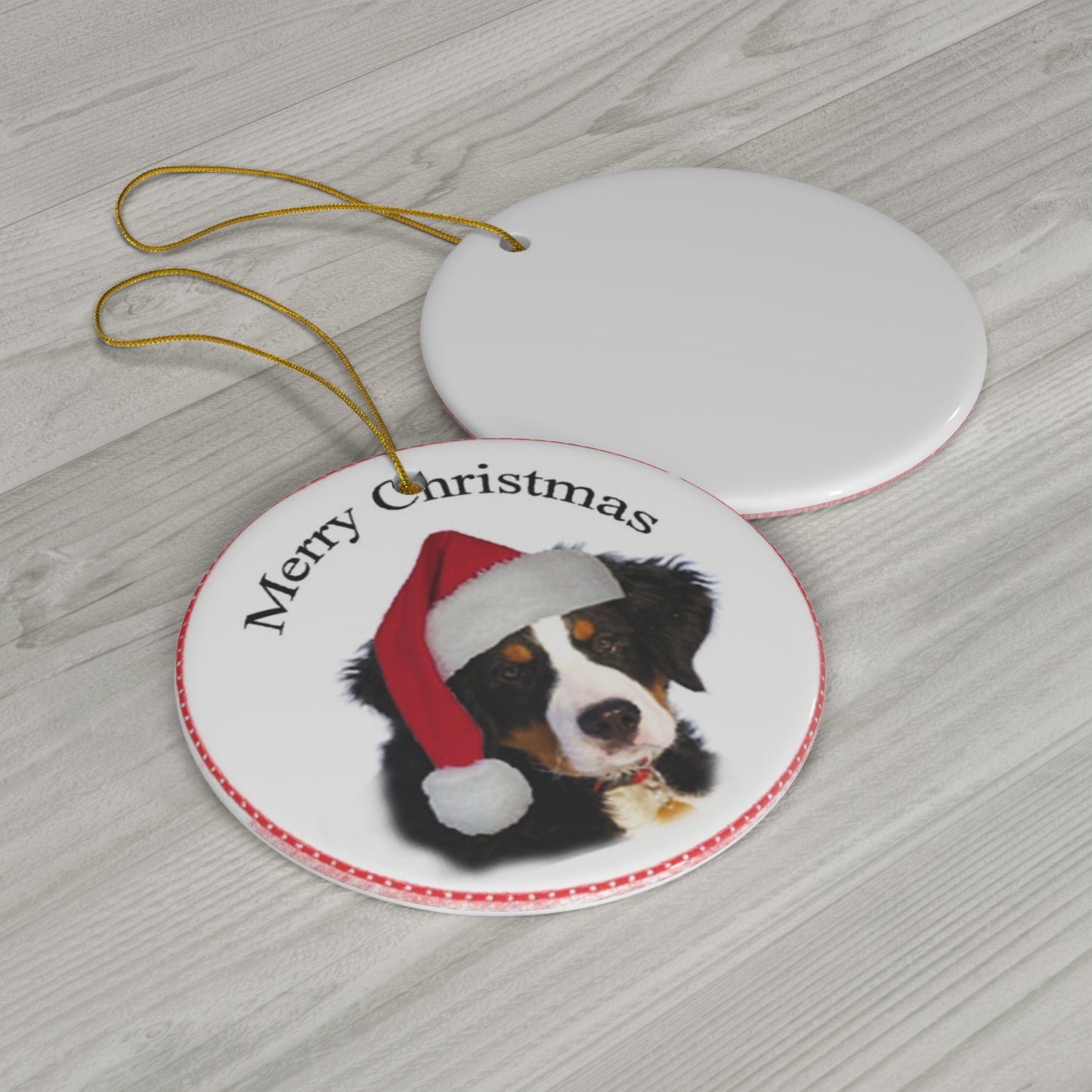 Ceramic Ornament - Merry Christmas Dog     Item #7759347