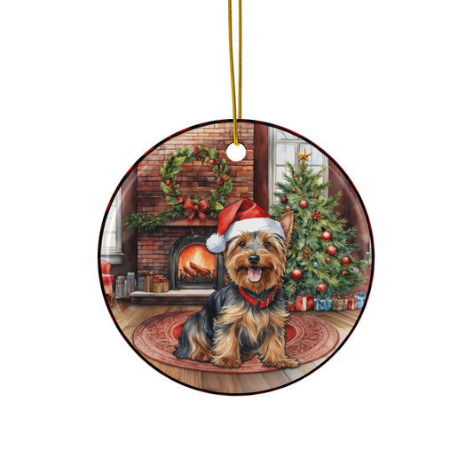 Ceramic Ornament - Yorkshire Terrier Christmas Dog       Item #8831027