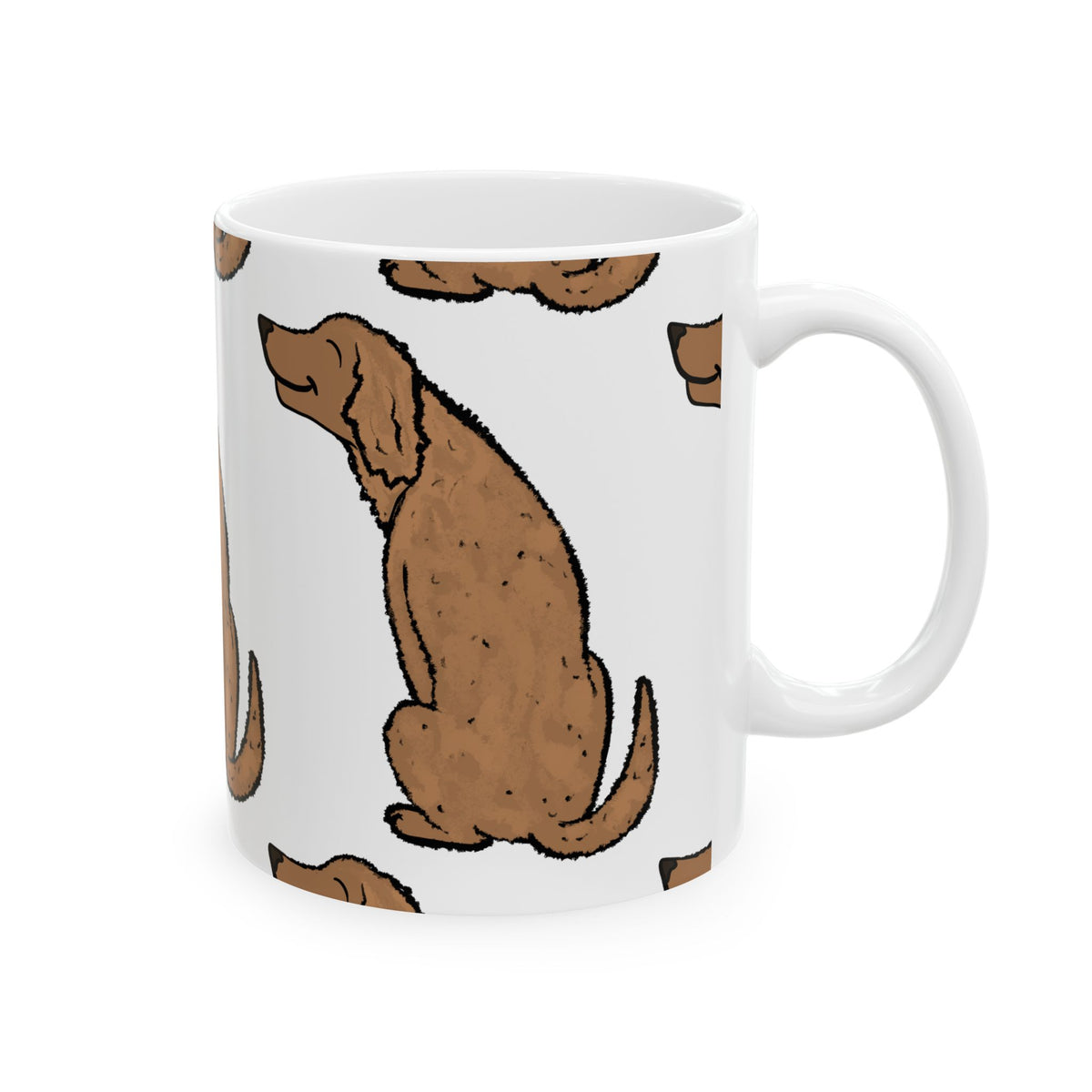 Brown Labrador Pattern Ceramic Mug – Cute Dog Lover Coffee Cup 11oz   Item #827932