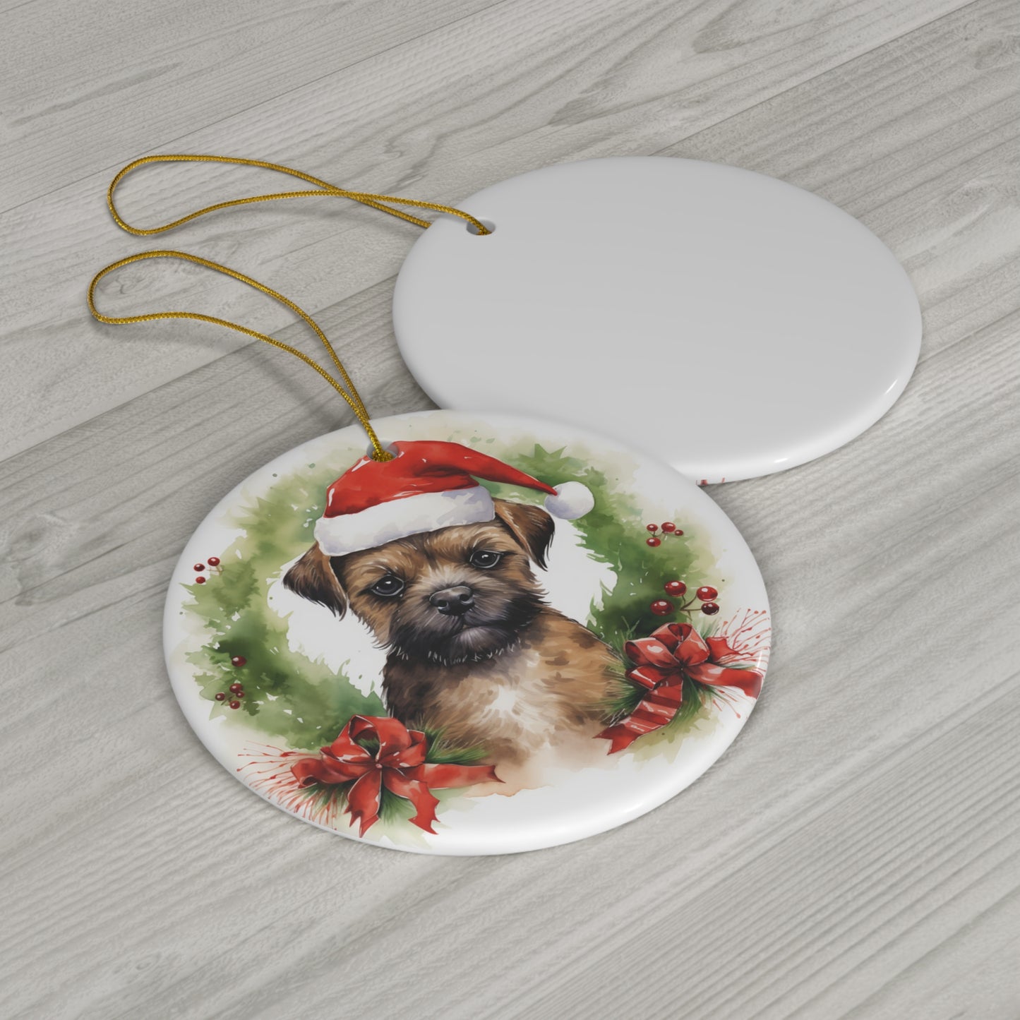 Ceramic Ornament - Border Terrier Christmas     Item #5942872