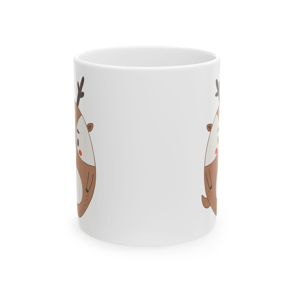 Reindeer Cute Christmas Mug – Holiday Ceramic Coffee Cup 11oz     Item #3952