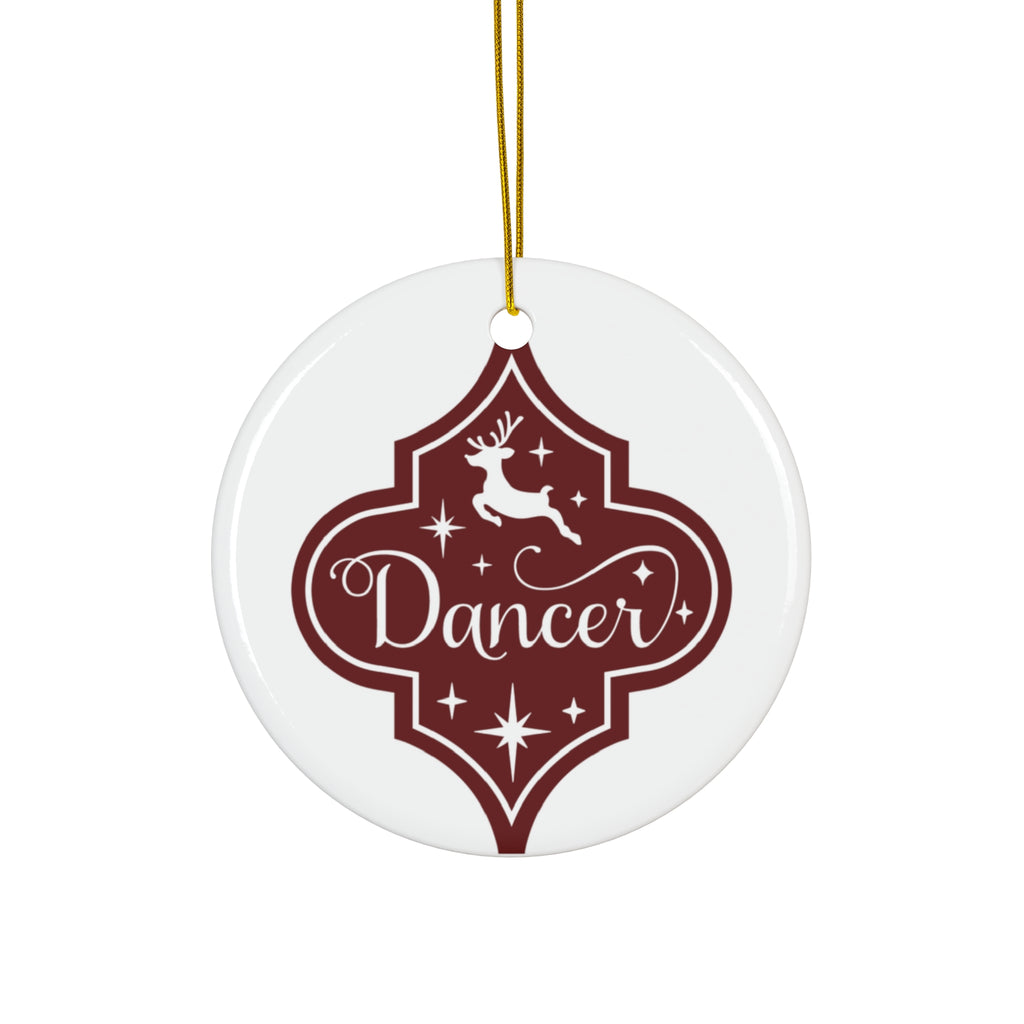 Dancer Reindeer Ceramic Disc Ornament       Item #7838408