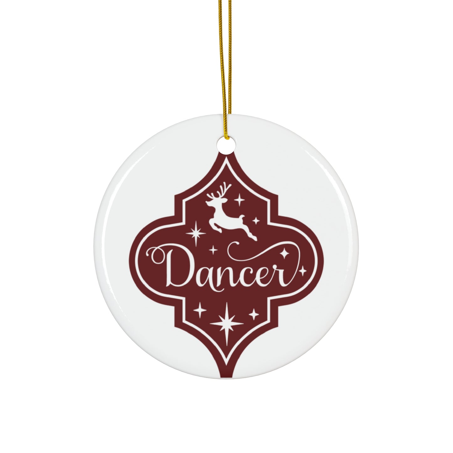 Dancer Reindeer Ceramic Disc Ornament       Item #7838408