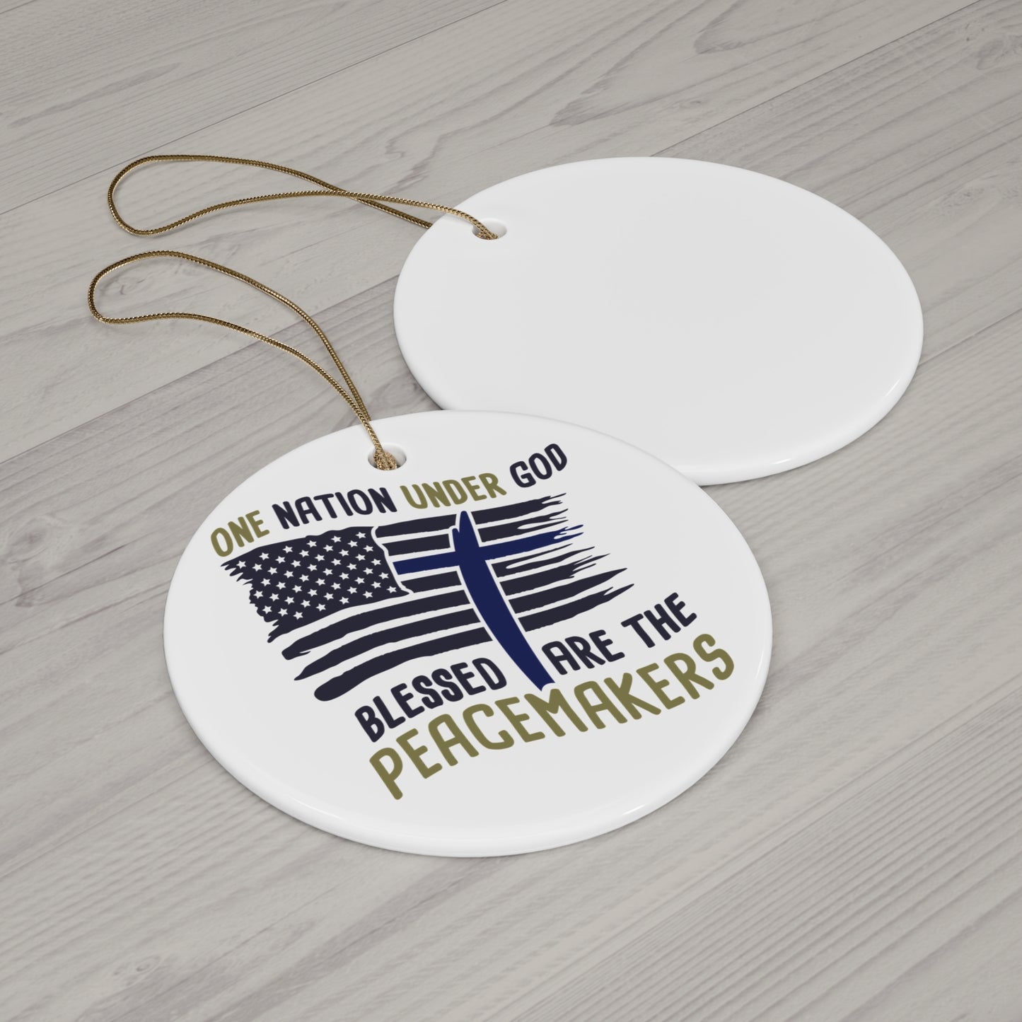 One Nation Under God Ceramic Disc Ornament     Item #8578543