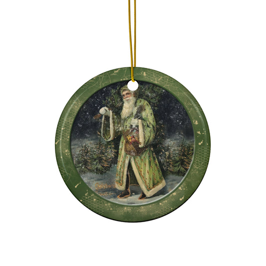 Santa Ceramic Disc Ornament           Item #7974385