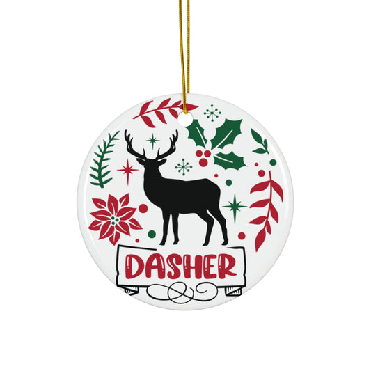 Dasher Ceramic Disc Ornament        Item #2881826