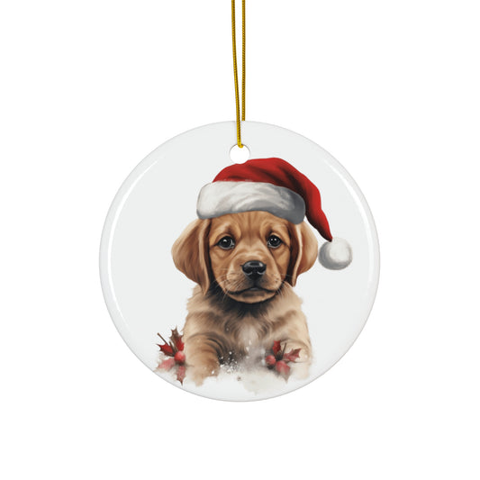 Christmas Dog Ceramic Disc Ornament           Item #8457723