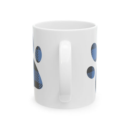 Blue Paw Print Ceramic Mug — Cute Pet Lover Coffee Cup 11oz   Item #252252