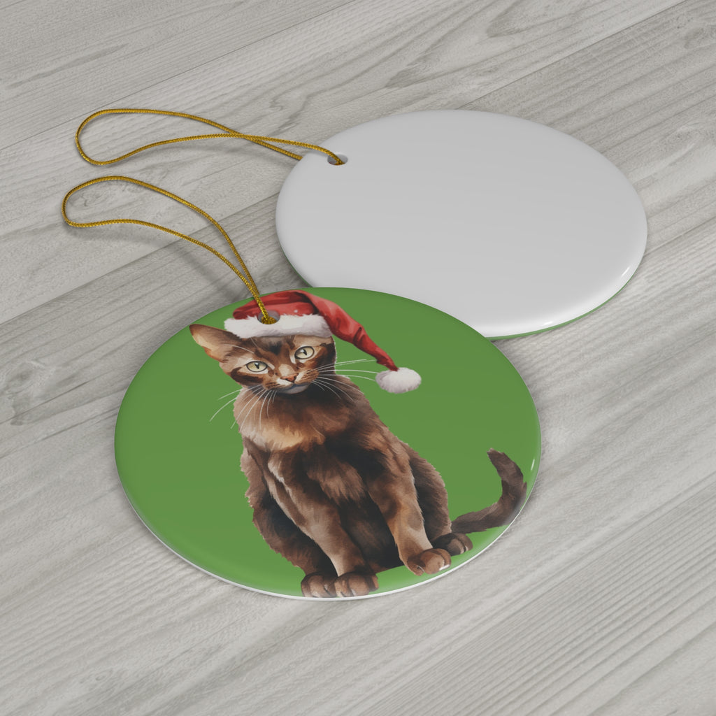 Ceramic Ornament - Havana Brown Xmas Cat    Item #4798649