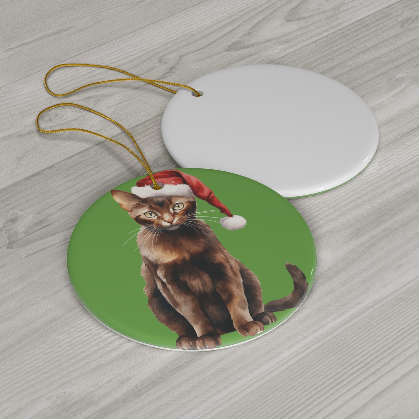 Ceramic Ornament - Havana Brown Xmas Cat    Item #4798649