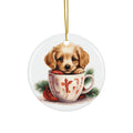 Christmas Dog Ceramic Disc Ornament            Item #2972782
