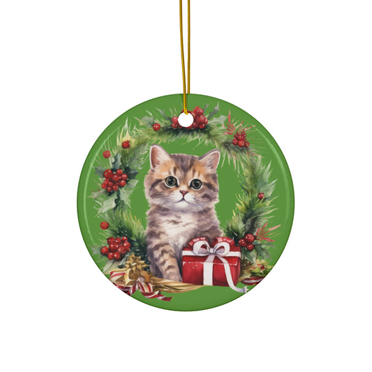 Ceramic Ornament - Christmas Cat      Item #2409252