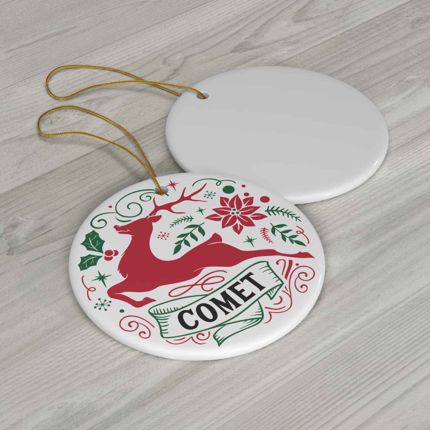 Comet Reindeer Ceramic Ornament By Santa's Creations     Item #4841267