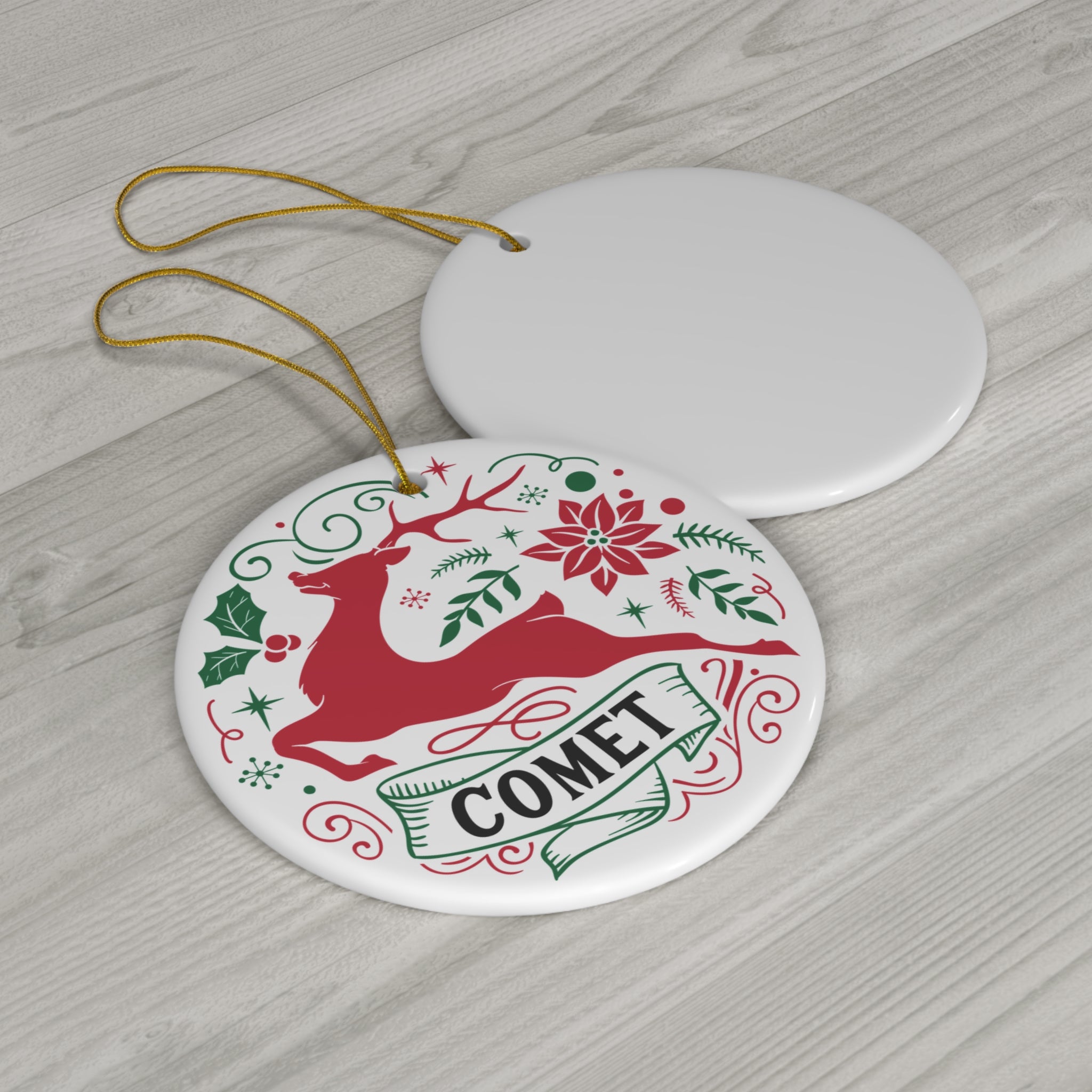 Comet Reindeer Ceramic Ornament By Santa's Creations     Item #4841267 - Buckshot's Bargain Barn