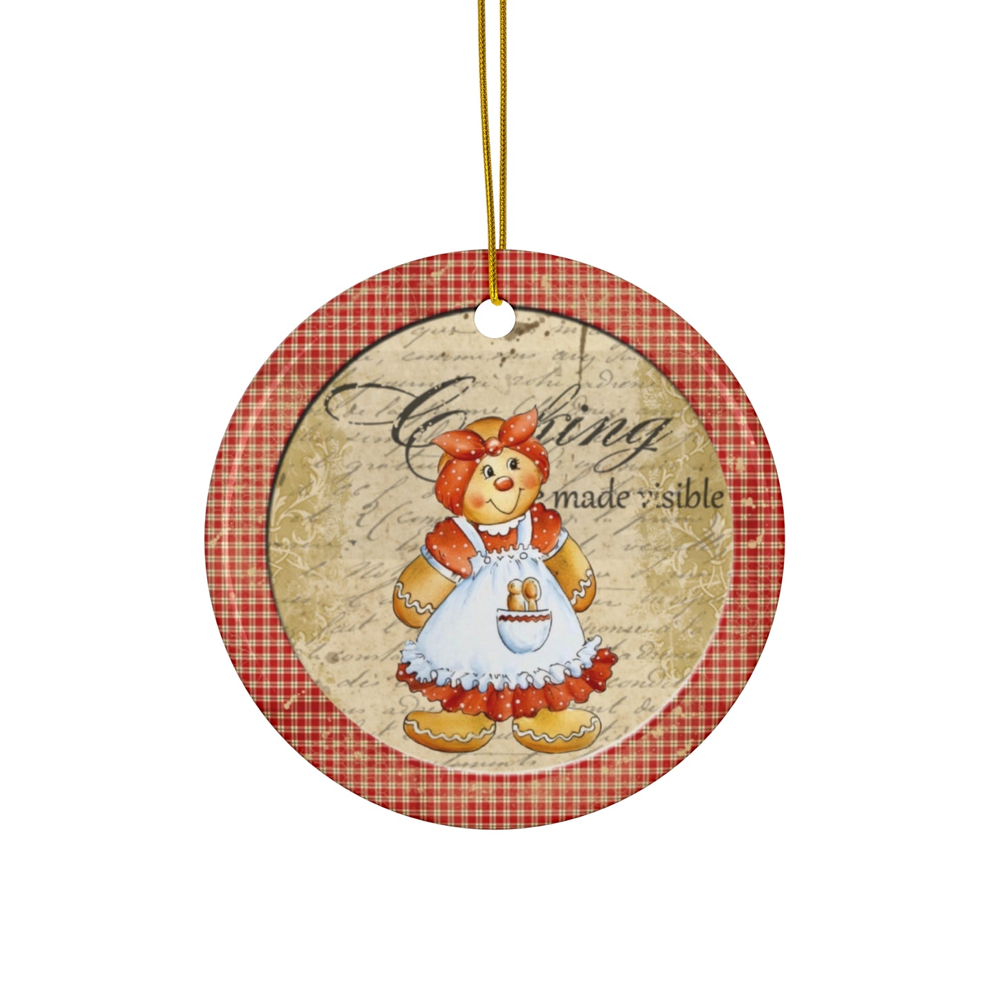 Gingerbread Woman Ceramic Disc Ornament       Item #5938866