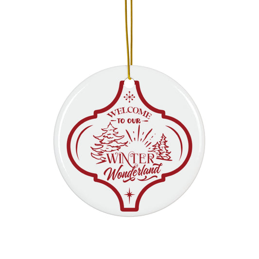 Welcome To Our Winter Ceramic Disc Ornament     Item #8040293