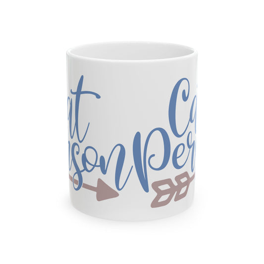 Coffee Lover Ceramic Mug – Cat Person Design, 11oz    Item #257151