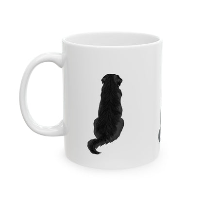 Black Dog Silhouette Ceramic Mug — Cute Pet Lover Coffee Cup 11oz   Item #504688