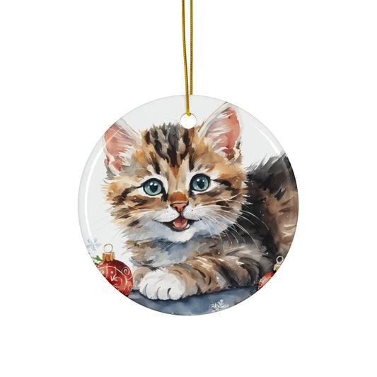 Ceramic Ornament - Christmas Cat     Item #8701488