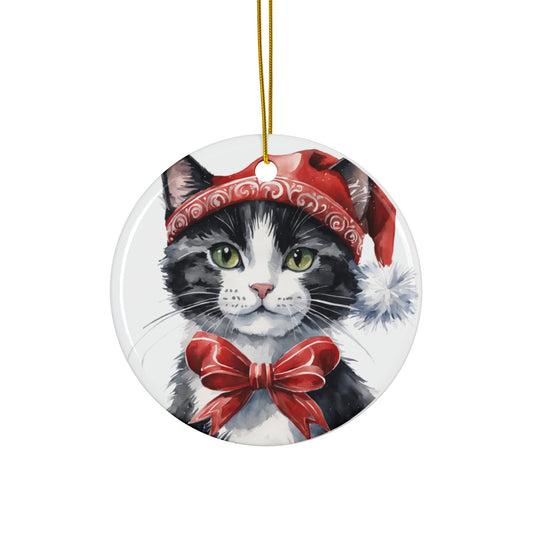 Ceramic Ornament - Christmas Cat     Item #512207