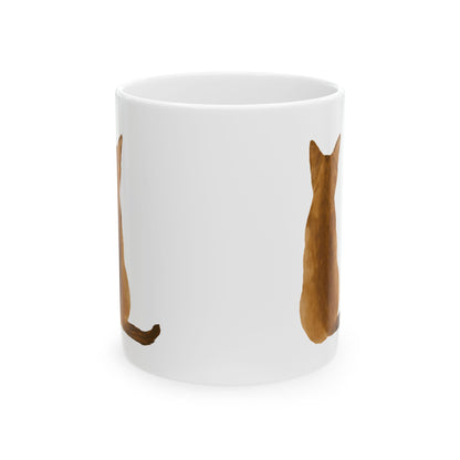 Brown Cat Silhouette Ceramic Mug 11oz   Item #1011