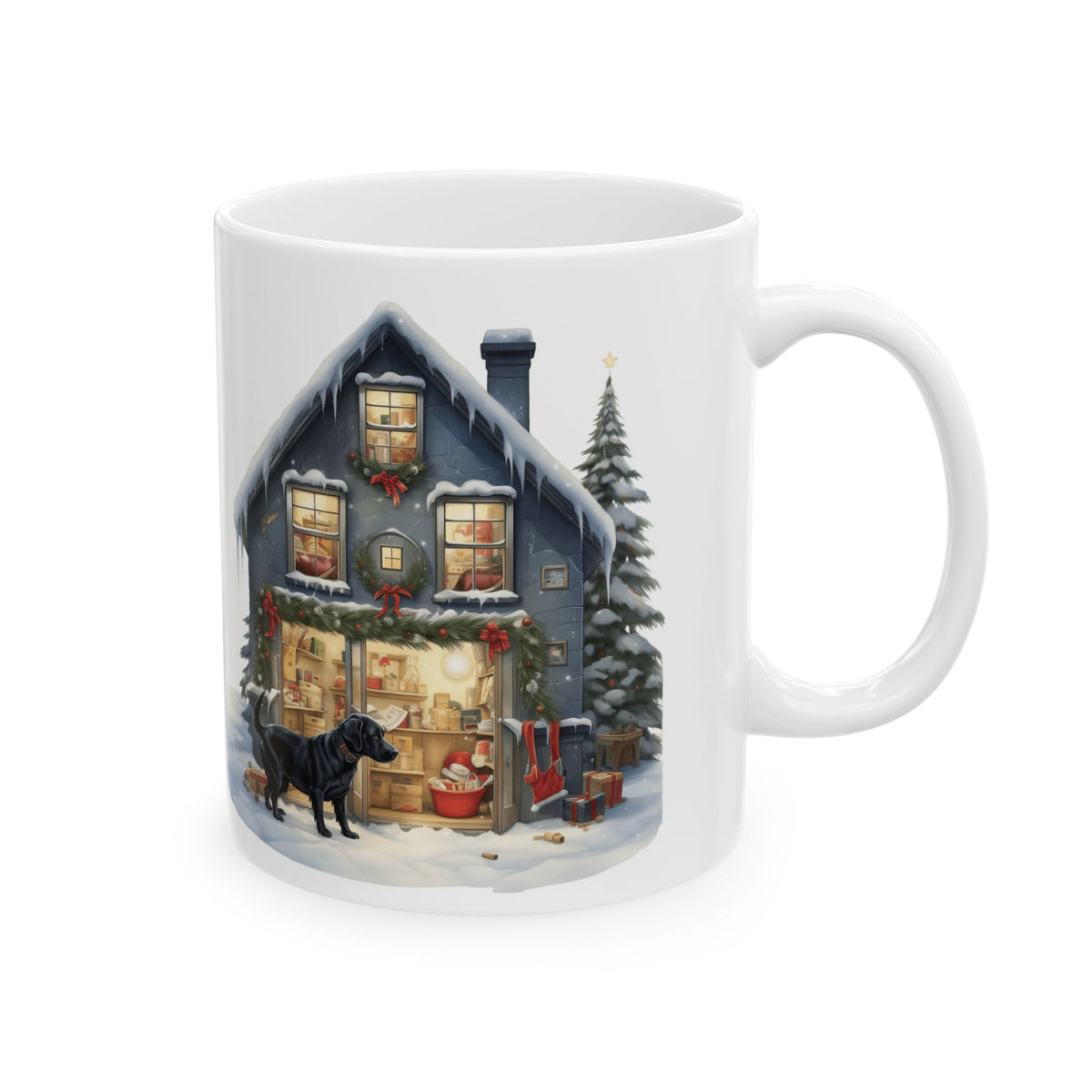 Cozy Winter Village With Dogs Christmas Mug 11oz  Item #409604