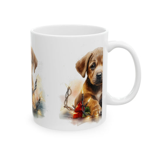 Cute Puppy Ceramic Mug – Adorable Brown Pup Coffee Cup 11oz  Item #80459