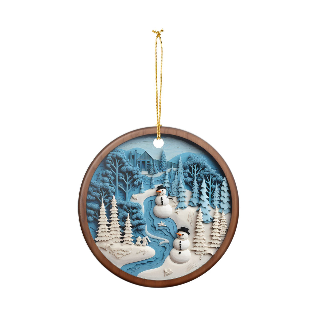 Winter Wonderland Snowman Ceramic Ornament    Item #967522