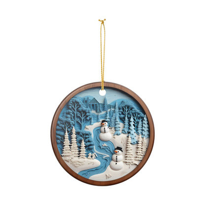 Winter Wonderland Snowman Ceramic Ornament    Item #967522