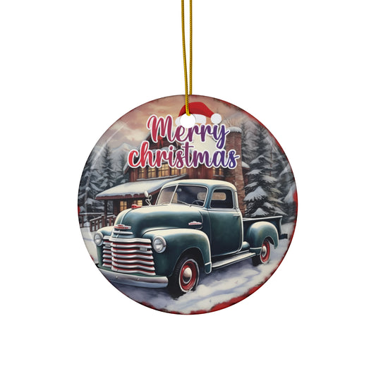 Blue Truck Ceramic Ornament    Item #213886