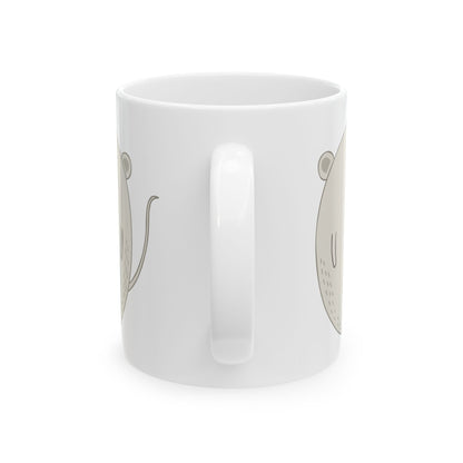 Cute Mouse Ceramic Mug — Whimsical Animal Coffee Cup, Gift for Kids & Animal Lovers  11oz   Item #841019