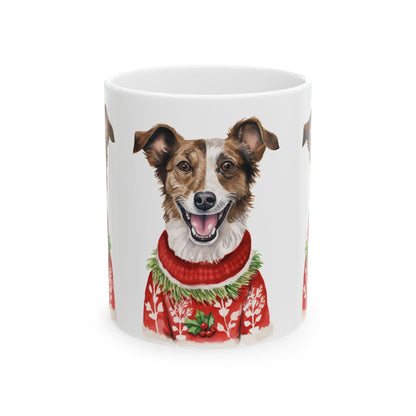 Dog Christmas Mug – Festive Dog in Holiday Sweater 11oz  Item #278739