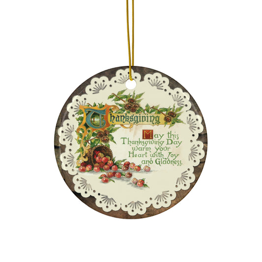 Ceramic Ornament - Thanksgiving Scene   Item #8053557