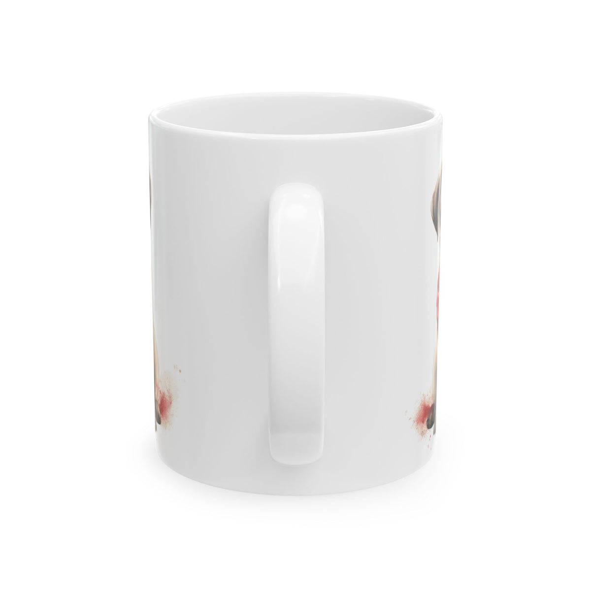 Cute Pug With Red Bow Christmas Ceramic Mug 11oz  Item #720515