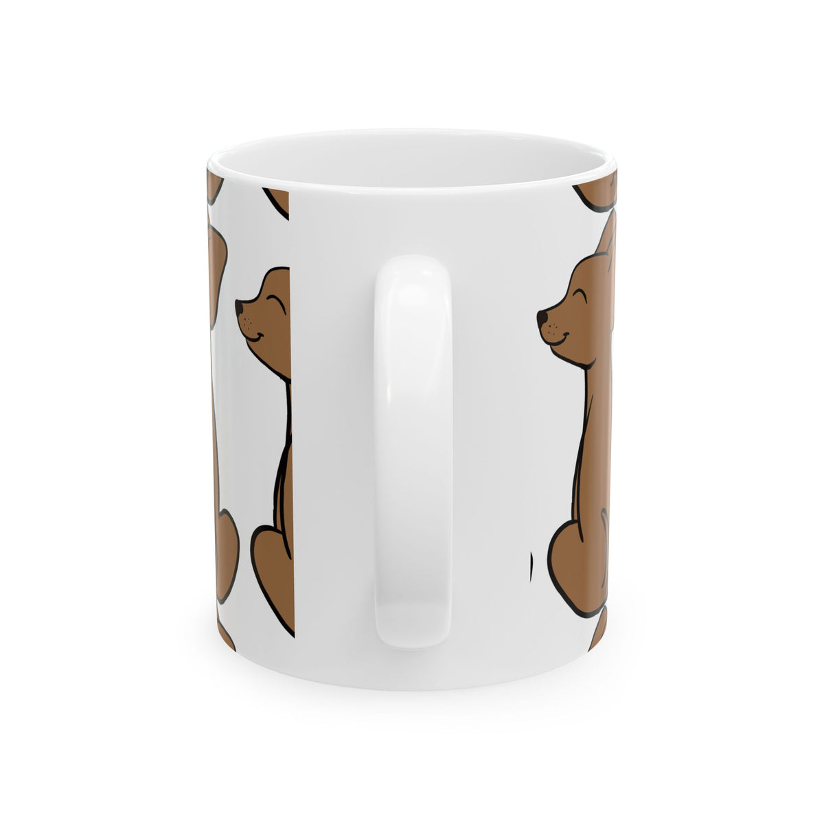 Brown Chihuahua Pattern Ceramic Mug — Cute Dog Lover Coffee Cup 11oz   Item #871262