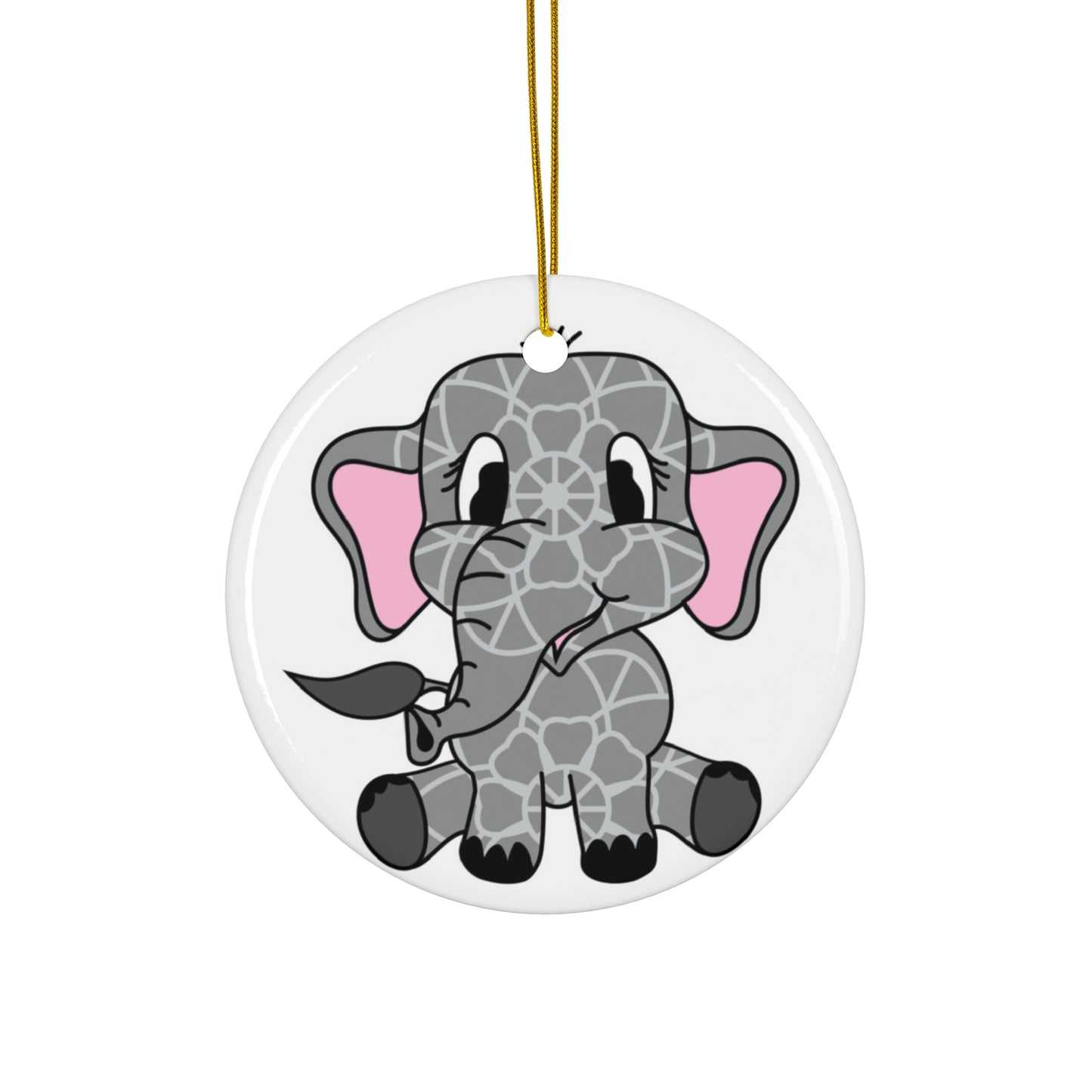 Elephant Ceramic Disc Ornament      Item #934984