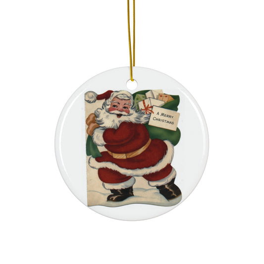 Santa Ceramic Disc Ornament           Item #8566909