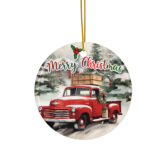 Red Truck Ceramic Ornament       Item #8220679