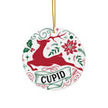 Cupid Reindeer Ceramic Disc Ornament       Item #9669784