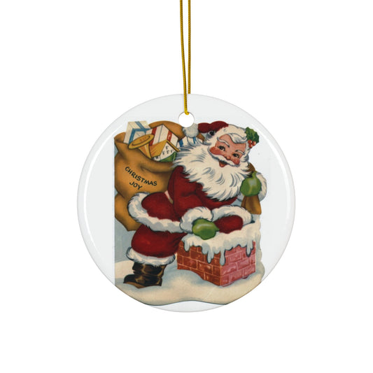 Santa Ceramic Disc Ornament         Item #7556117