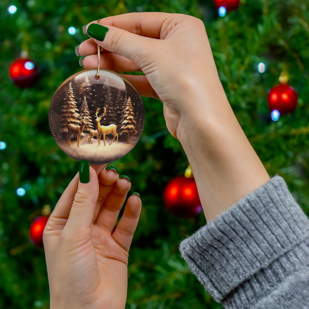 Globe Deer Ceramic Ornament          Item #4578589