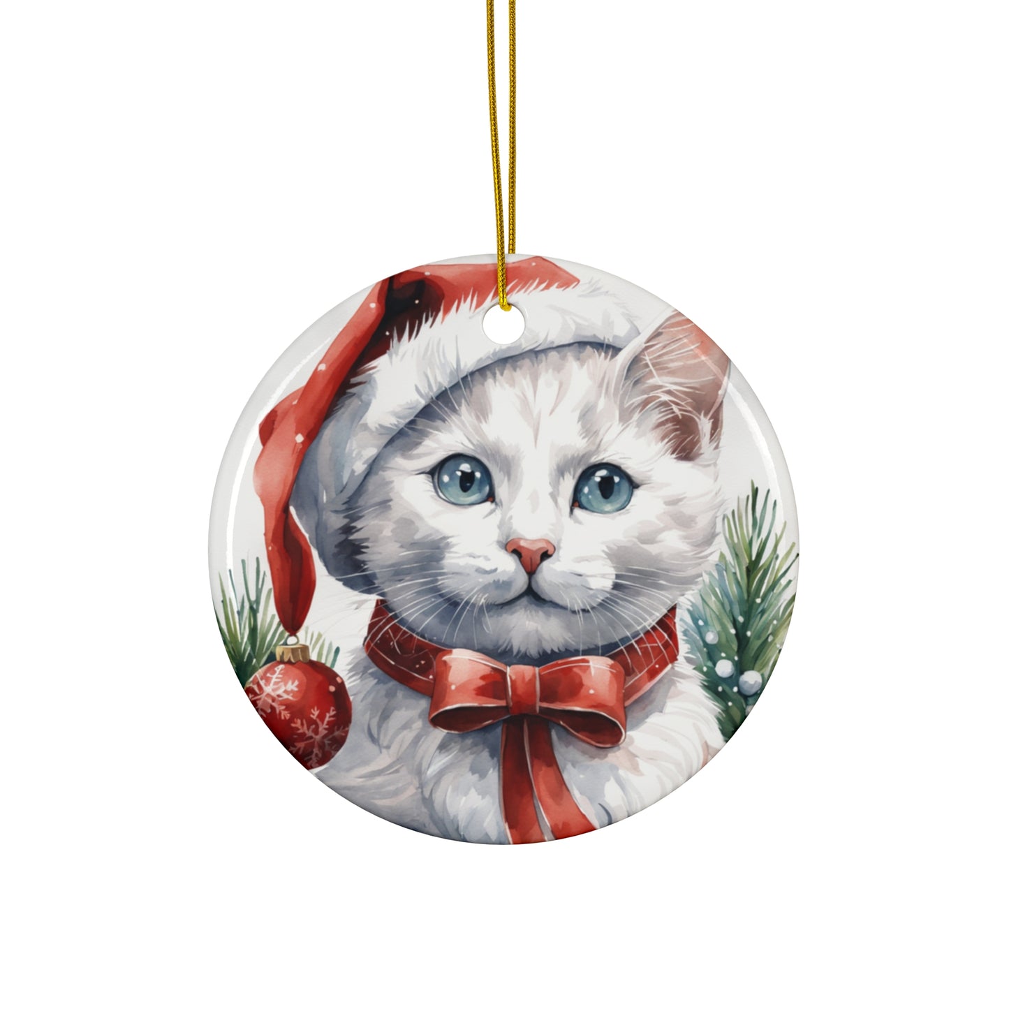 Ceramic Ornament - Christmas Cat     Item #9916185