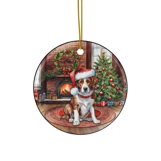 Ceramic Ornament - Brittany Christmas Dog       Item #5596196