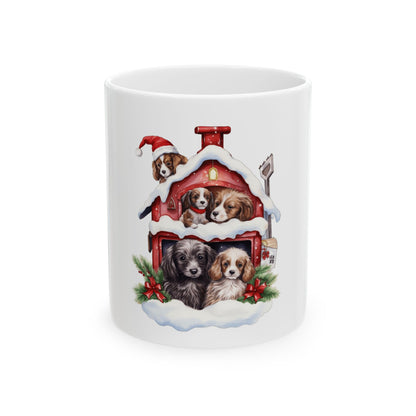 Christmas Puppy Barn Ceramic Mug 11oz   Item #243209