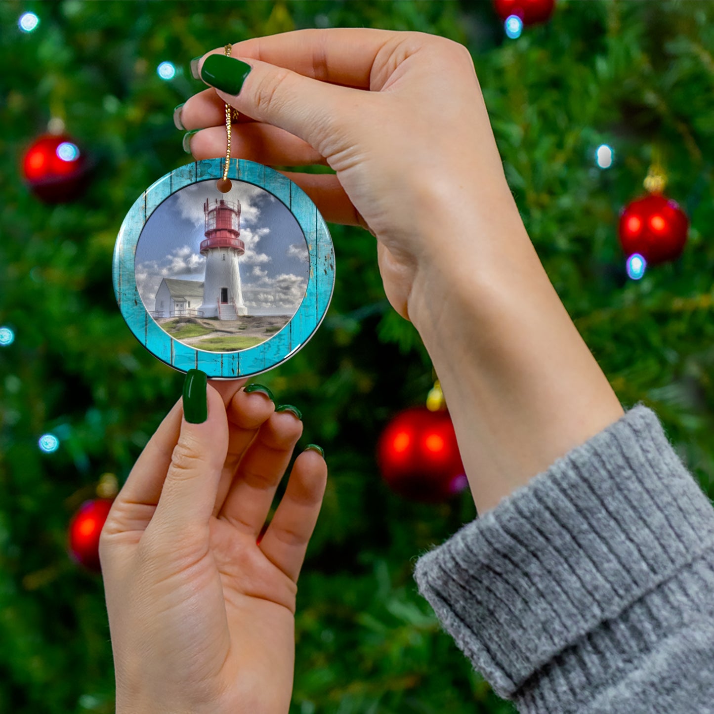 Lighthouse Ceramic Disc Ornament        Item #5870081