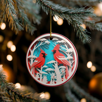 Ceramic Cardinal Bird Christmas Ornament   Item #58303